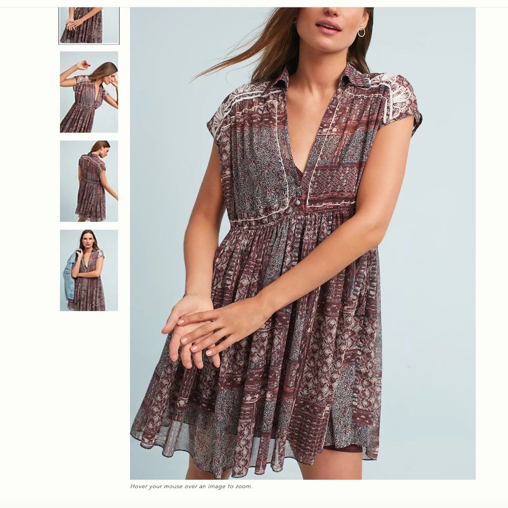 Anthropologie Ranna Gill Flavia swing dress size M
